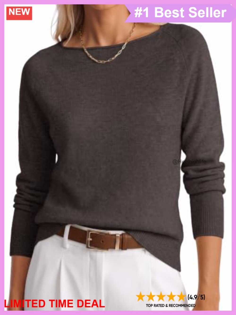 Women's Long Sleeve Rolled Neck Lightweight Sweater Top Casual Pullover